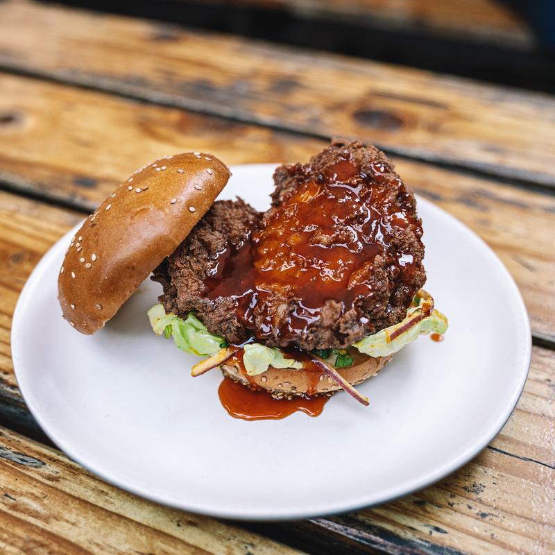Fried Chicken Sandwich, with sriracha honey